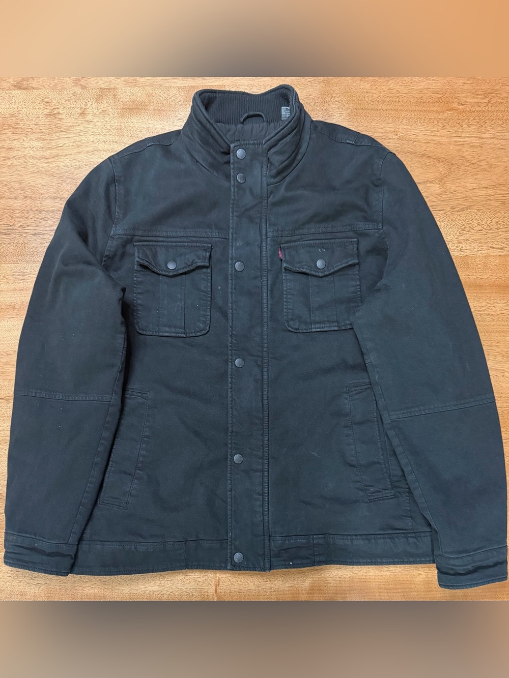Levi’s Men’s Black Military Utility Jacket Workwear Full Zip w/ Pockets, Size XL